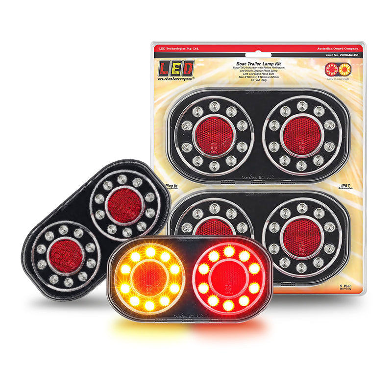 LED Autolamps 209GARLP2 12V LED Stop/Tail/Indicator Lamp Licence Plate Twin Pack
