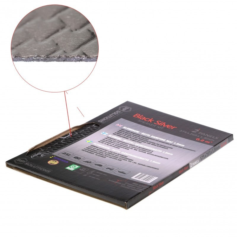 STP STPBSSK | Black-Silver 1.8mm Silver Line Vibration-Damping & Sound Proofing Material Speaker Pack