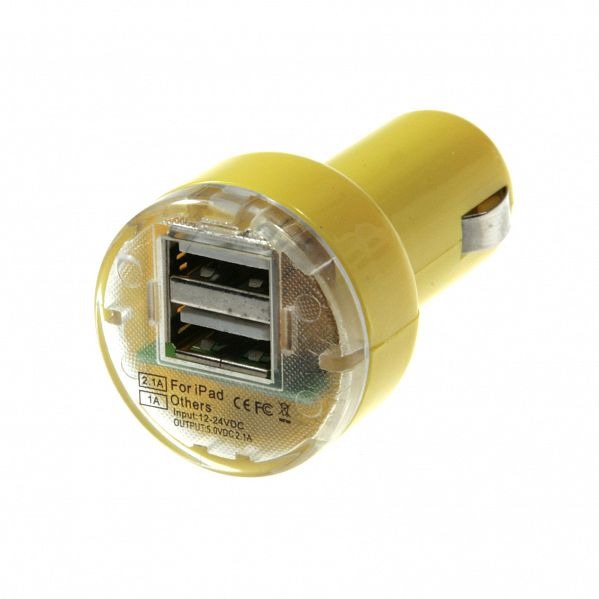 Aerpro DUSBPCYL 12/24V Dual USB Port Charger - Yellow