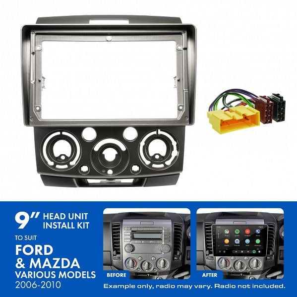 Aerpro AKFO1 | 9" Install Kit Suit Ford Ranger & Mazda BT-50 2006 - 2011 (Compatible With Pioneer DMH-AP6650BT & Kenwood DMX80AXS)