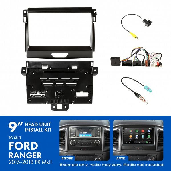 Aerpro AKFO3 | 9" Install Kit Suit Ford Ranger 2015 - 2018 (Compatible With Pioneer DMH-AP6650BT & Kenwood DMX80AXS)