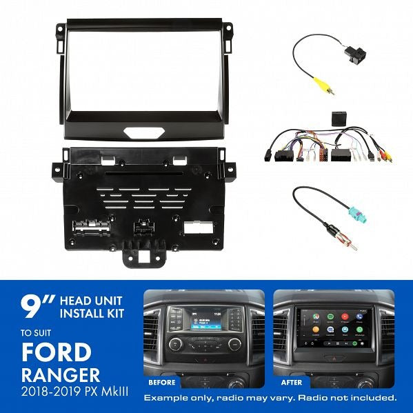 Aerpro AKFO4 | 9" Install Kit Suit Ford Ranger 2018-2019 (Compatible With Pioneer DMH-AP6650BT & Kenwood DMX80AXS)