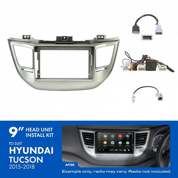 Aerpro AKHY11 | 9" Install Kit Suit Hyundai Tucson 2015 - 2018 (Compatible With Pioneer DMH-AP6650BT & Kenwood DMX80AXS)