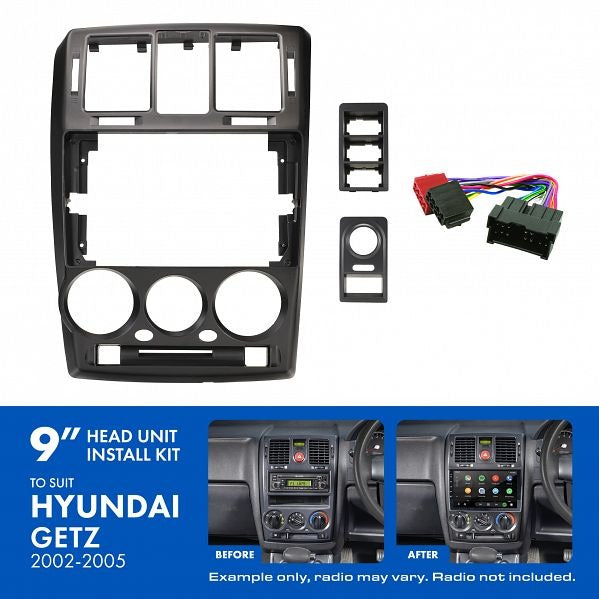 Aerpro AKHY15 | 9" Install Kit Suit Hyundai Getz 2002 - 2005 (Compatible With Pioneer DMH-AP6650BT & Kenwood DMX80AXS)
