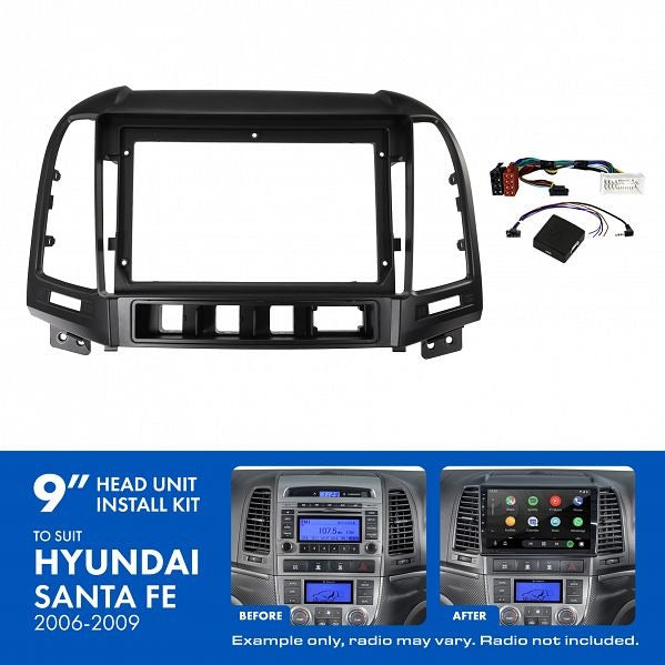 Aerpro AKHY19 | 9" Install Kit Suit Hyundai Santa Fe 2006 - 2009 (Compatible With Pioneer DMH-AP6650BT & Kenwood DMX80AXS)