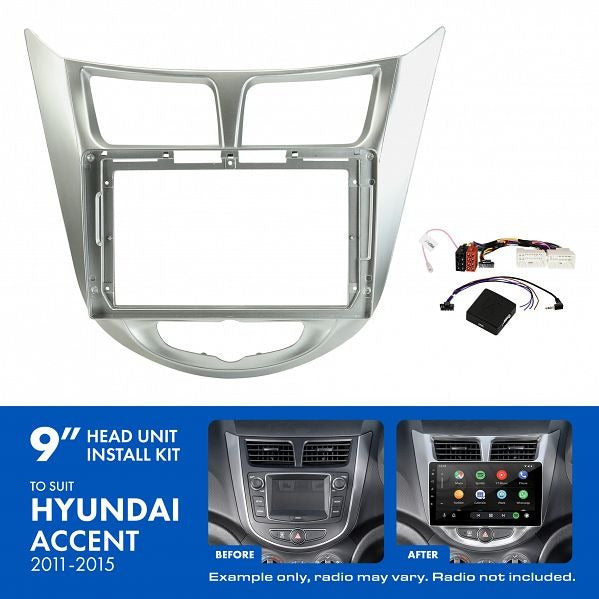 Aerpro AKHY22 | 9" Install Kit Suit Hyundai Accent 2011 - 2015 (Compatible With Pioneer DMH-AP6650BT & Kenwood DMX80AXS)