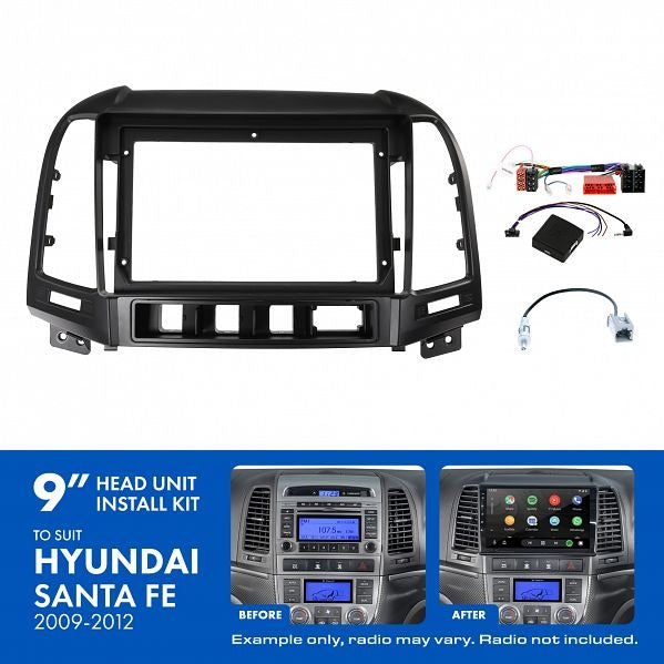 Aerpro AKHY5 | 9" Install Kit Suit Hyundai Santa Fe 2009 - 2012 (Compatible With Pioneer DMH-AP6650BT & Kenwood DMX80AXS)
