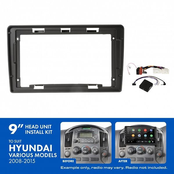 Aerpro AKHY6 | 9" Install Kit Suit Hyundai iLoad & iMax 2008 - 2015 (Compatible With Pioneer DMH-AP6650BT & Kenwood DMX80AXS)