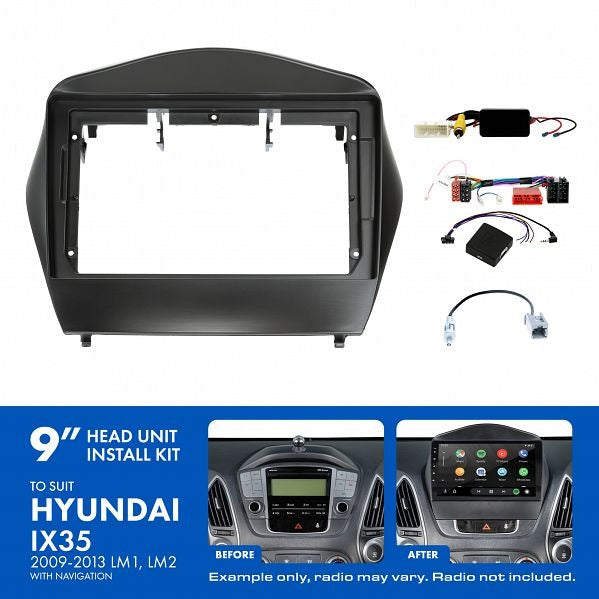 Aerpro AKHY9 | 9" Install Kit Suit Hyundai iX35 2009 - 2013 (Compatible With Pioneer DMH-AP6650BT & Kenwood DMX80AXS)