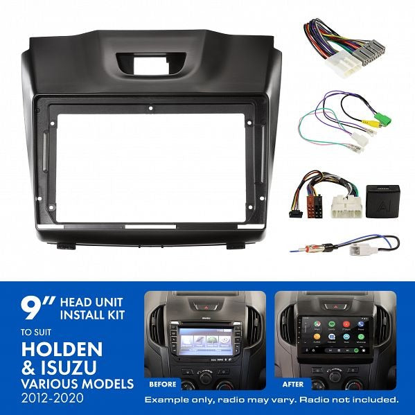 Aerpro AKIZ1B | 9" Install Kit Suit Holden Isuzu 2012 - 2020 (Compatible With Pioneer DMH-AP6650BT & Kenwood DMX80AXS)
