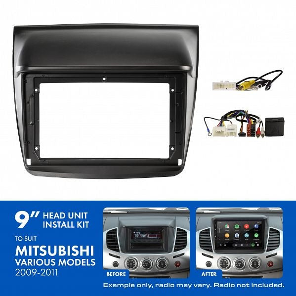 Aerpro AKMB2 | 9" Install Kit Suit Mitsubishi Triton & Challenger 2009 - 2011 (Compatible With Pioneer DMH-AP6650BT & Kenwood DMX80AXS)