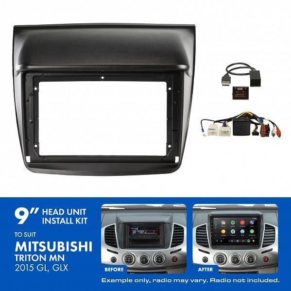 Aerpro AKMB26 | 9" Install Kit Suit Mitsubishi Triton & Challenger (Compatible With Pioneer DMH-AP6650BT & Kenwood DMX80AXS)