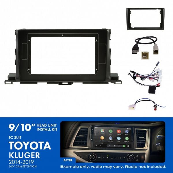 Aerpro AKTO38 | 9/10" Install Kit Suit Toyota Kluger 2014 - 2019 (Compatible With Pioneer DMH-AP6650BT & Kenwood DMX80AXS)