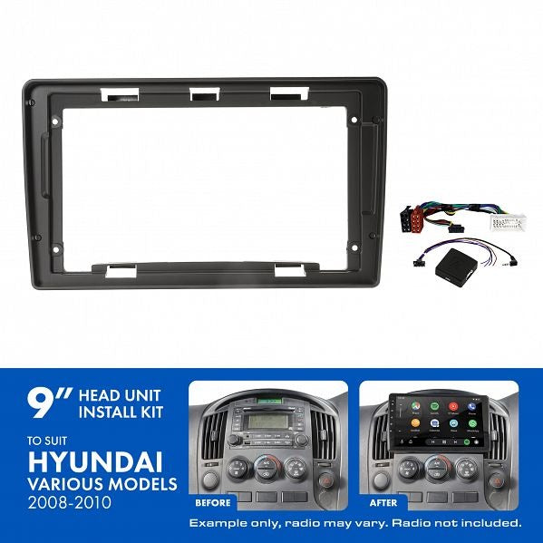 Aerpro AKHY7 | 9" Install Kit Suit Hyundai iLoad & iMAX 2008 - 2015 (Compatible With Pioneer DMH-AP6650BT & Kenwood DMX80AXS)