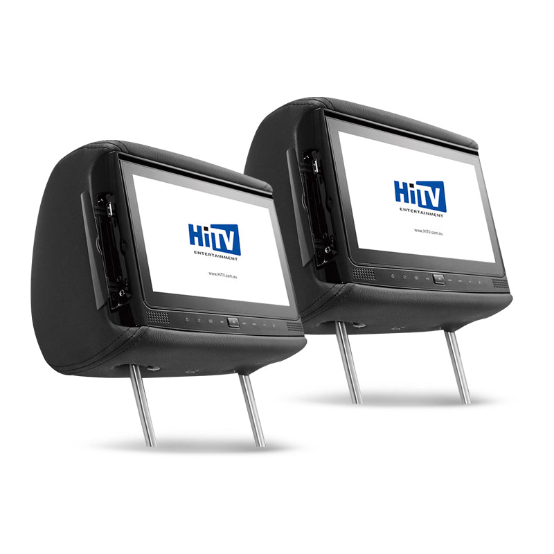 HiTV 9V DVD TWIN V Series 9" Rear Seat In-Car Entertainment Headrest - Twin Pack