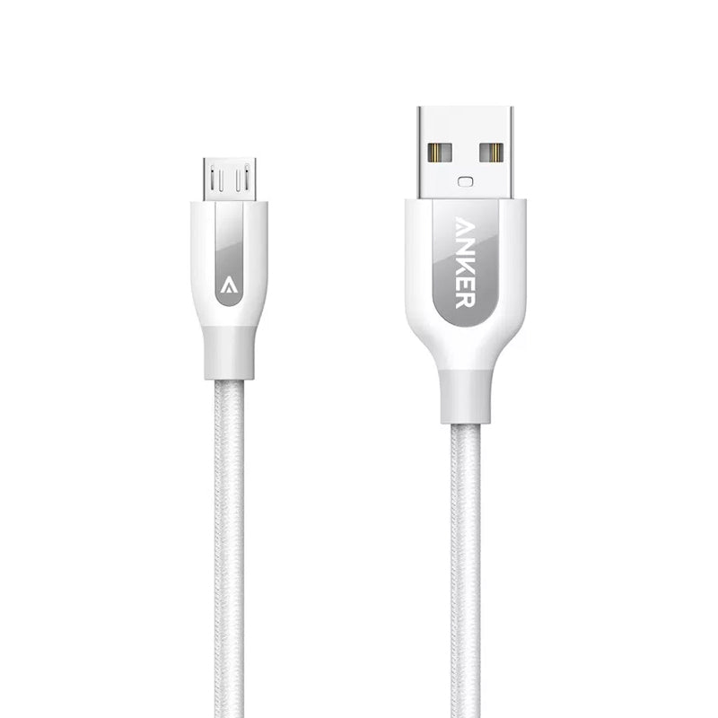 Anker A8142H21 PowerLine+ Micro 0.9m Android Smartphones USB Cable with Pouch - White