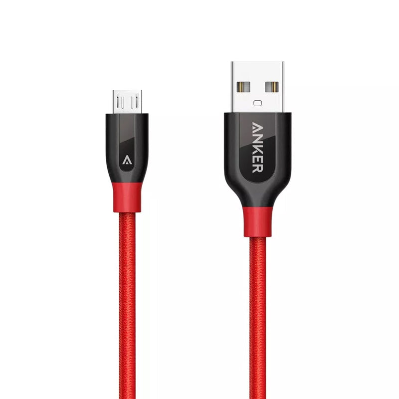 Anker A8142H91 PowerLine+ Micro 0.9m Android Smartphones USB Cable with Pouch - Red