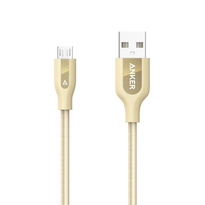 Anker A8142HB1 PowerLine+ Micro 0.9m Android Smartphones USB Cable with Pouch - Gold
