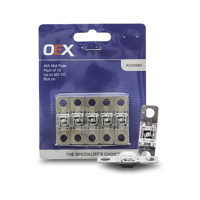 OEX ACX6504 Midi Fuse, 40A Bolt On - Pack of 10