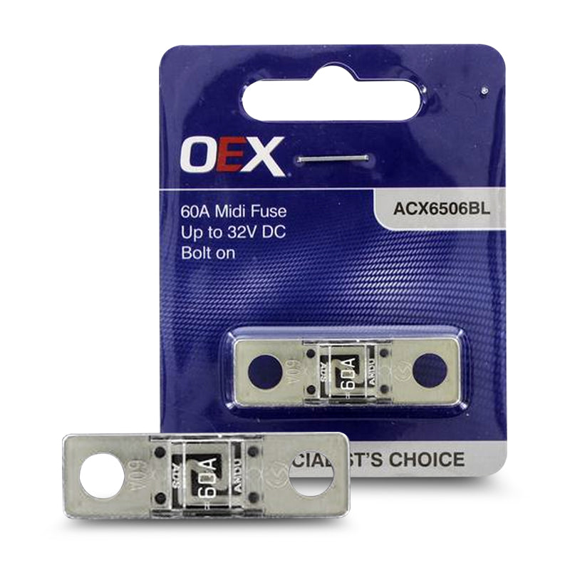 OEX ACX6506BL Midi Fuse, 60A Bolt On - Single Pack