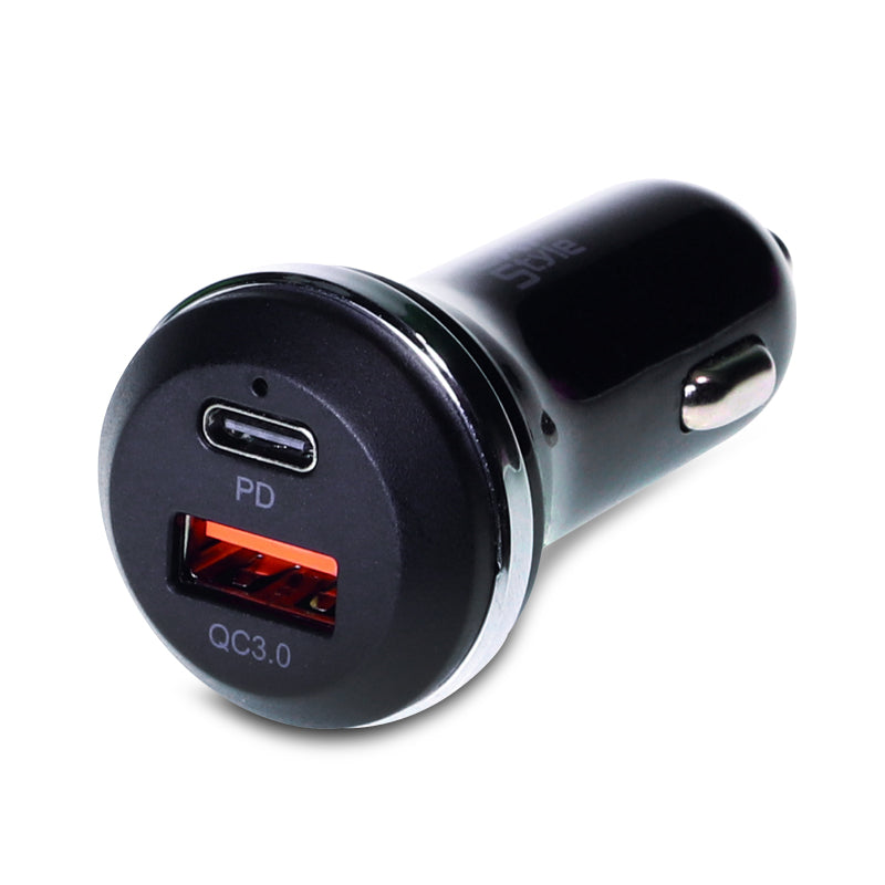 Aerpro ADMQC2U 36W In-Car Fast Charger Dual Port USB-C PD 2.0 + USB-A QC 3.0
