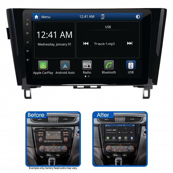 Aerpro AMNI4 10" Multimedia Receiver Suit Nissan Qashqai 2014-2019 & X-Trail 2014-2022 (Models Without Factory Navigation & 360 Camera)