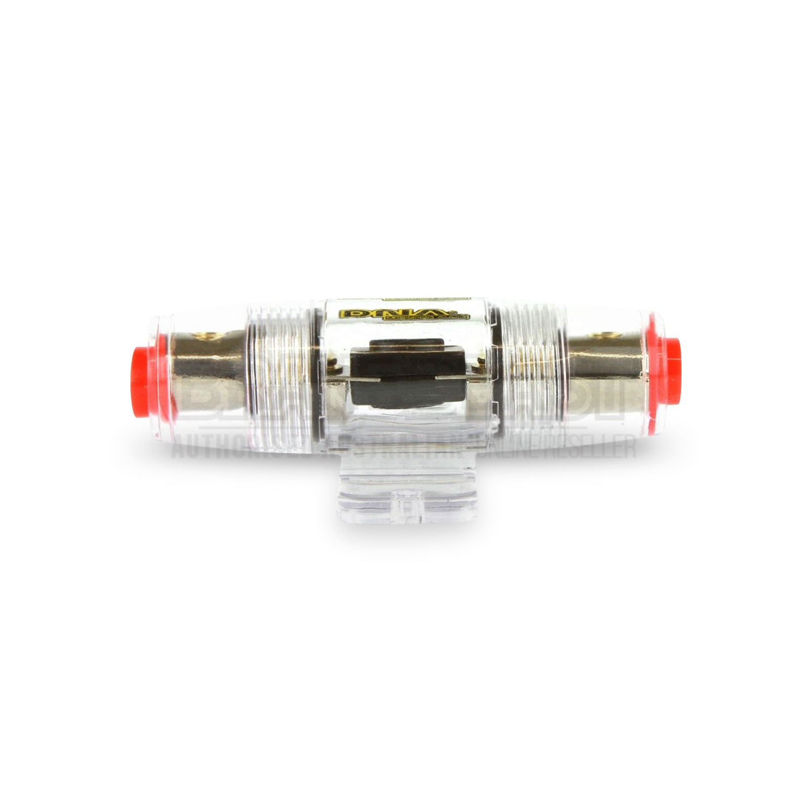 DNA AFC102UP Ni Plated Clear Inline AFC Fuse Holder With 80 Amp Fuse