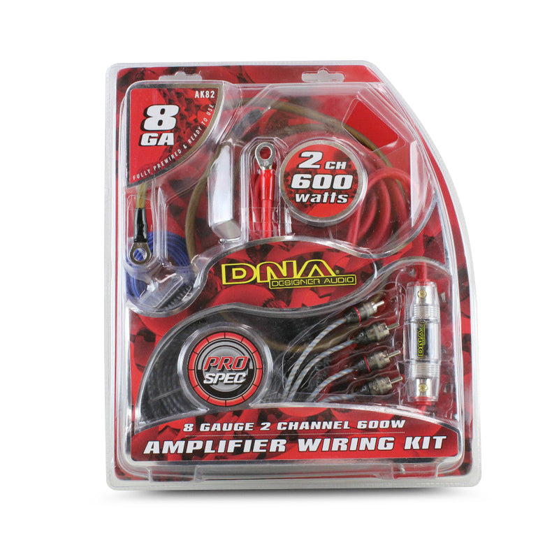 DNA AK82 600W 8 Gauge 2 Channel Amplifier Kit