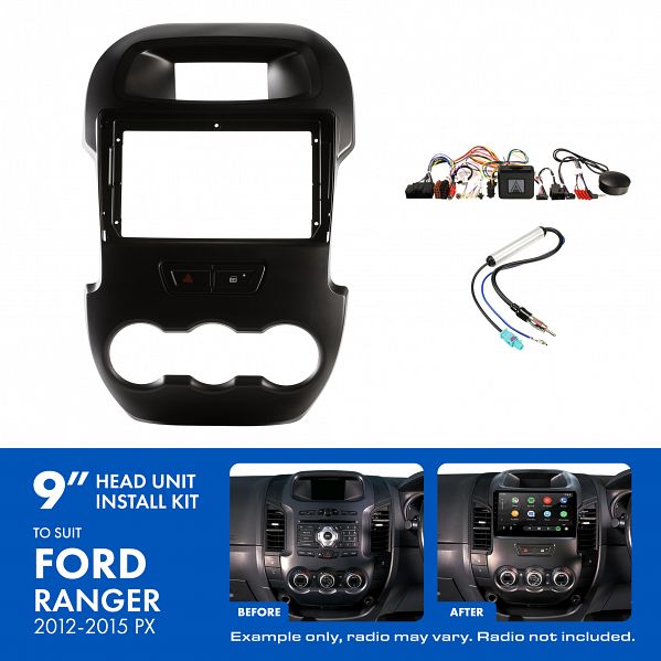 Aerpro AKFO2 | 9" Install Kit Suit Ford Ranger 2012 - 2015 (Compatible With Pioneer DMH-AP6650BT & Kenwood DMX80AXS)