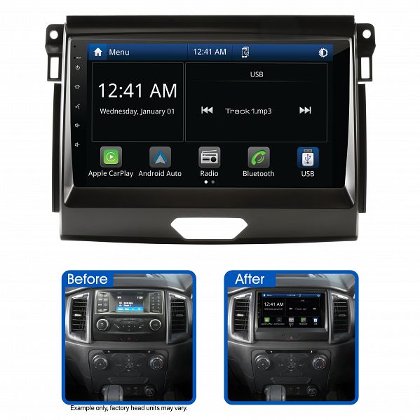 Aerpro AMFO4 Multimedia Receiver Suit Ford Ranger PX3 2018 - 2019