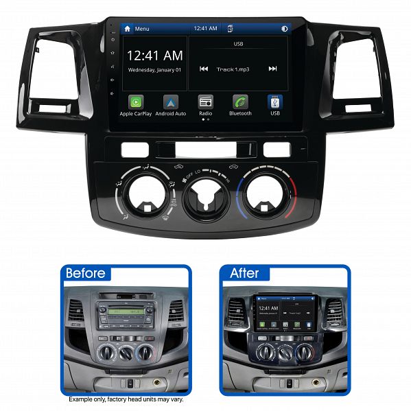 Aerpro AMTO9 9" Multimedia Receiver With SWC Suit Toyota Hilux 2005 - 2011