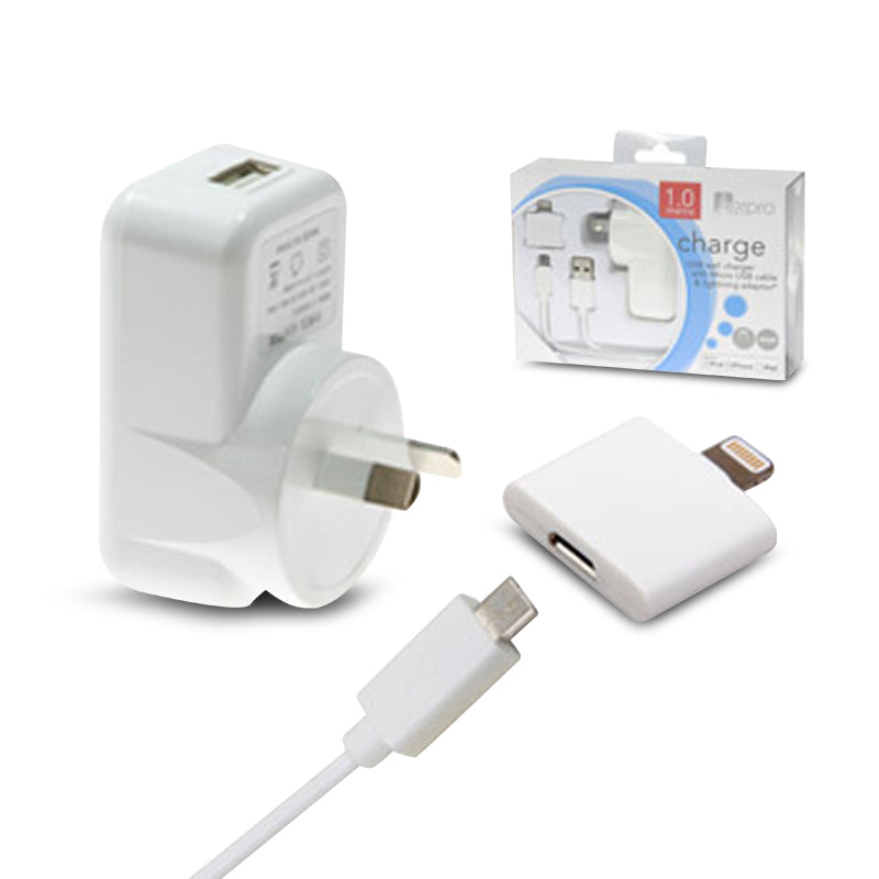 Aerpro APL1005 AC/DC Charger to USB Port 2.1A Hardwired iPhone 5 Cable for Charging