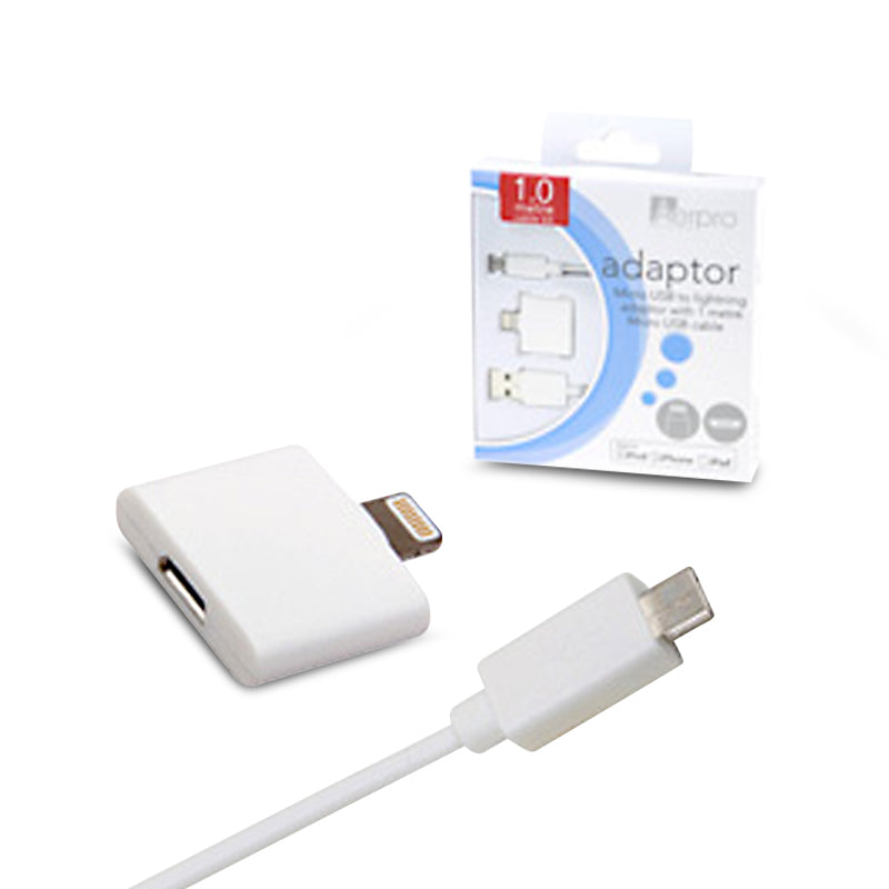 Aerpro APL106 Micro USB to Lightning Adaptor with Micro USB 1 Metre Cable Kit