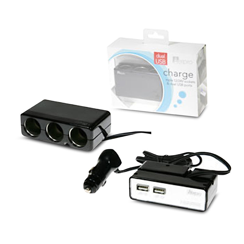 Aerpro APL32USB 3 12V Sockets / 2 2A USB Charger