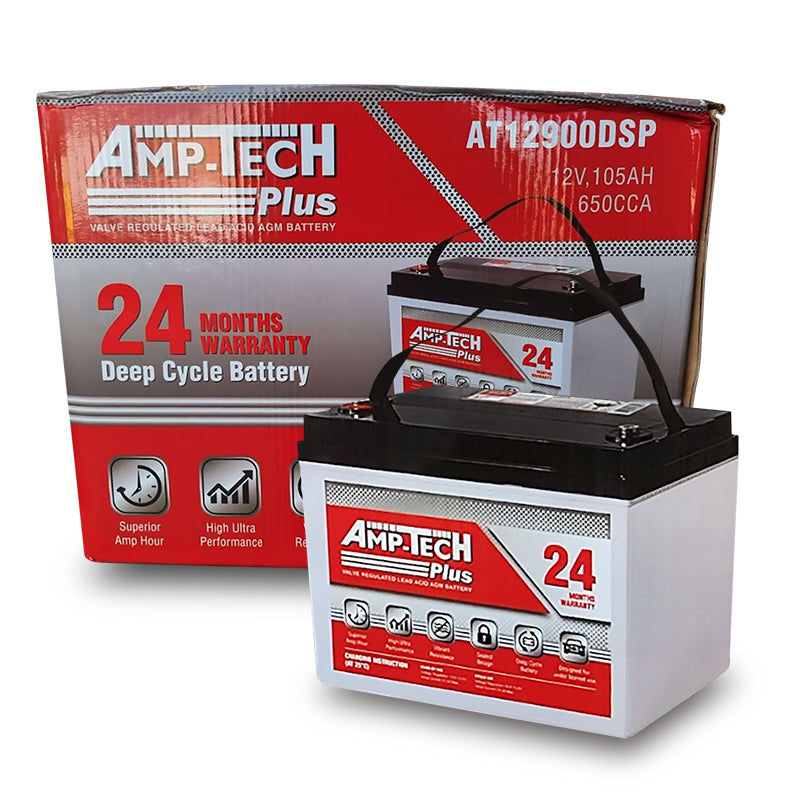 Amp-Tech AT12900DSP VRLA/AGM Deep Cycle Battery (12V 105Ah)
