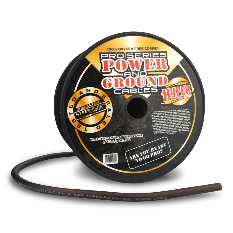 Hyper Connections B4AWG-METER Hyper-Flex™ 4GA Frosted Black OFC Cable - Sold Per Metre