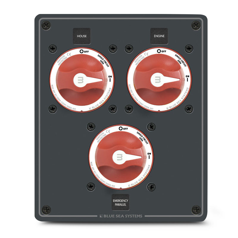 Blue Sea Systems BS-8280B Traditional Metal Dual Bank Battery Management Panel