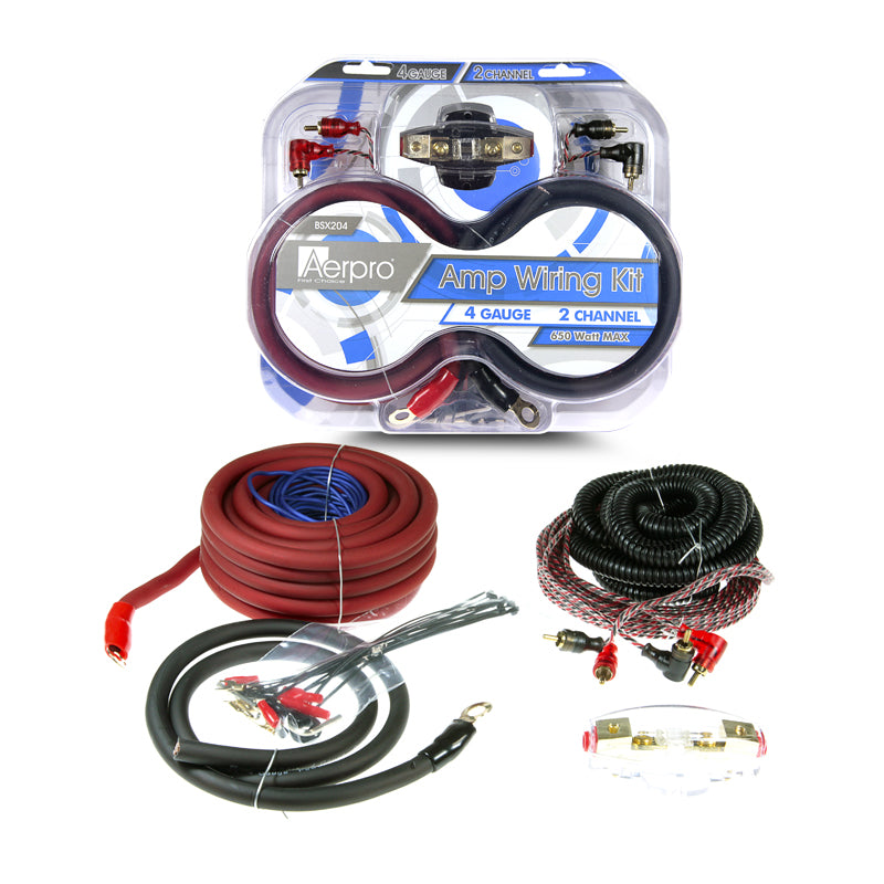 Aerpro BSX204 BASSIX 4GA 2-Channel Amplifier Install Kit