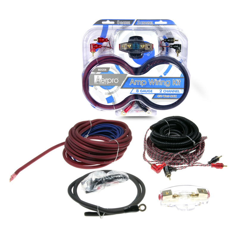 Aerpro BSX208 BASSIX 8GA 2-Channel Amplifier Install Kit