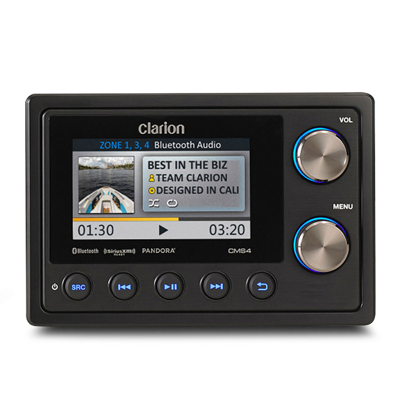 Clarion CMS4 Marine "Black Box" Digital Media Receiver With Watertight Commander