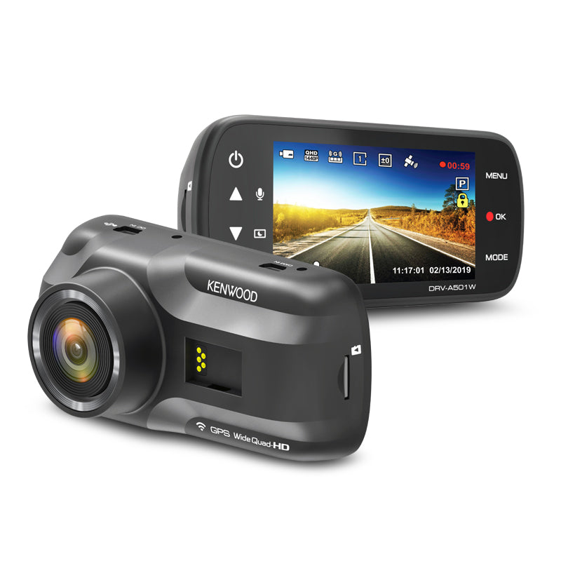 Kenwood DRV-A501W 2560x1440 Wide Quad HD Dash Cam with Built-In Wireless Link & GPS