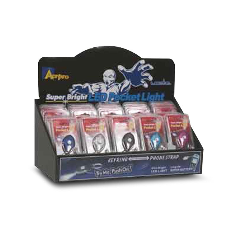 Aerpro ELK50 10 Pieces of 5 Colours LED Key Chain Pocket Light Display