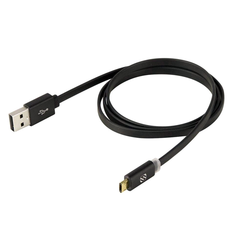 Scosche EZFL FlatOut LED 0.9m Charge & Sync Cable with LED Indicator for Micro USB Devices - Black