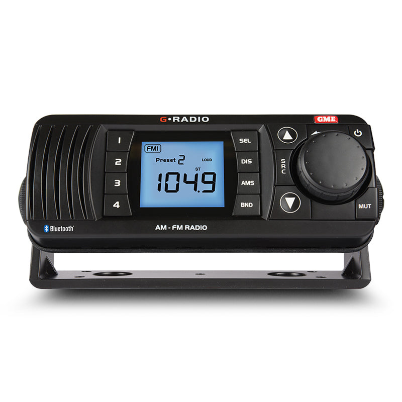 GME GR300BTB Black AM/FM Marine Radio with Bluetooth