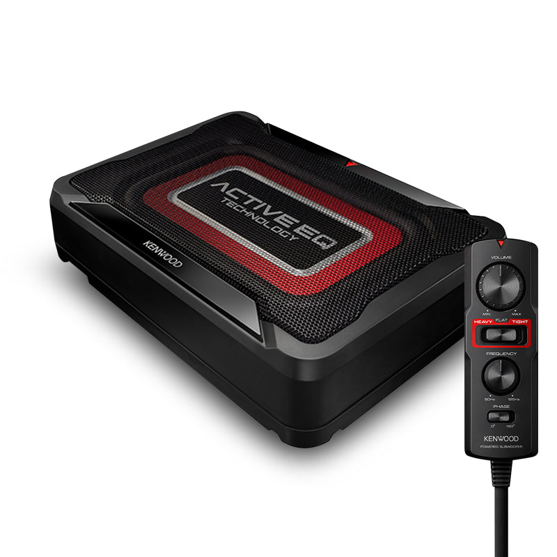 Kenwood KSC-PSW7EQ 160W Compact Powered Subwoofer with Wired Remote Controller