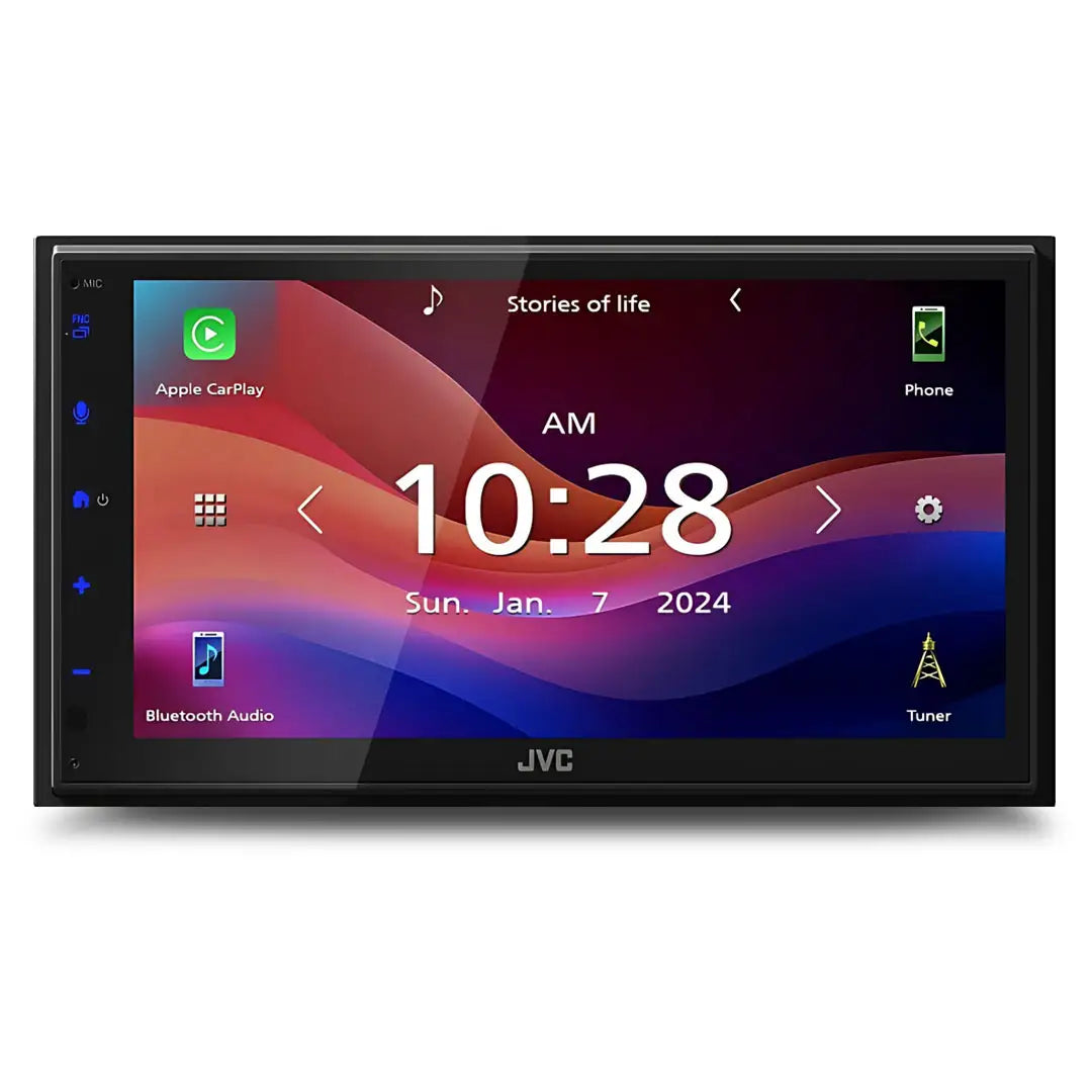 JVC KW-M690BW | 6.8" Head Unit | Capacitive Touch Monitor Apple CarPlay/Android Auto Wireless Mirroring Digital Media Receiver