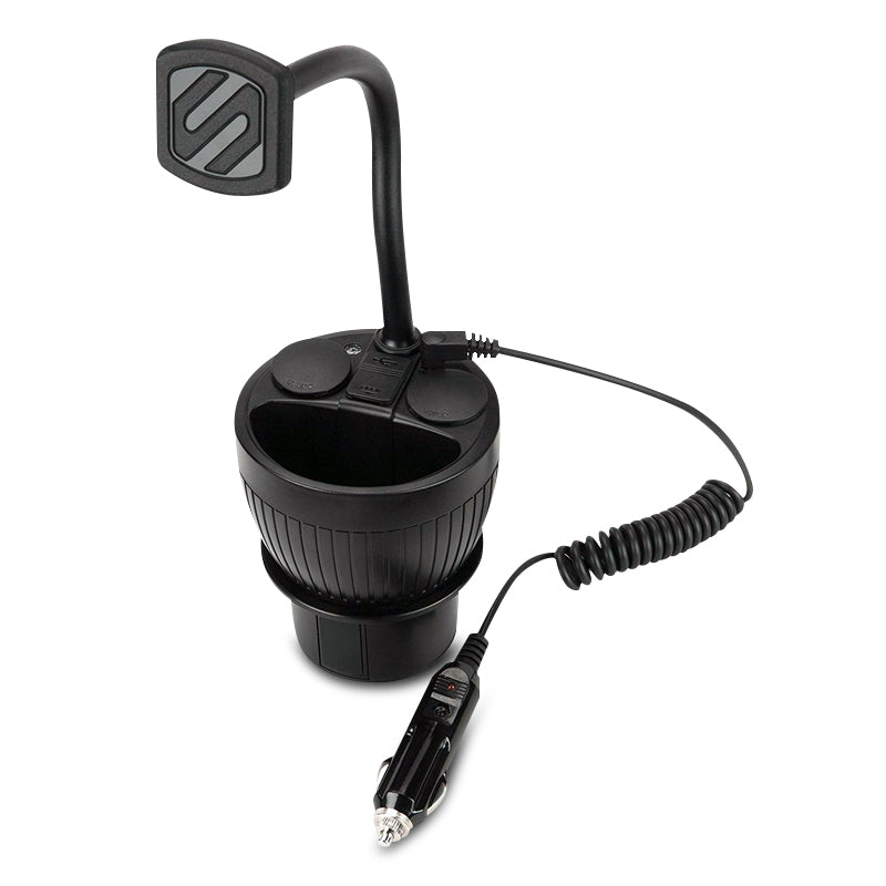 Scosche MAGPCUP MagicMount™ PowerHub for the Car with Two USB Charging Ports and Two 12V Power Sockets