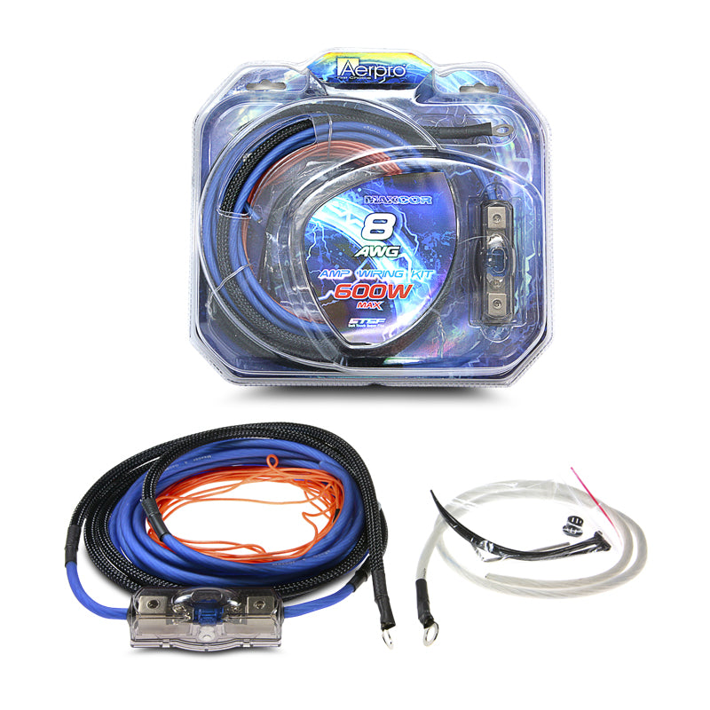 Aerpro MX08 MAXCOR 600W 8AWG Amplifier Power Install Wiring Kit