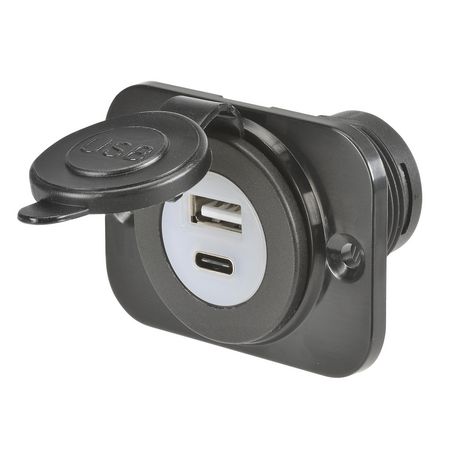 Narva 81103BL Heavy Duty USB-A/C Socket 12-24V Automotive Charger