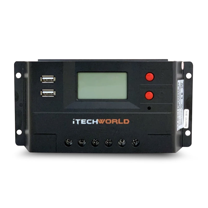 iTECHWORLD PWM30 30 AMP Intelligent Solar Panel Regulator With LCD Screen